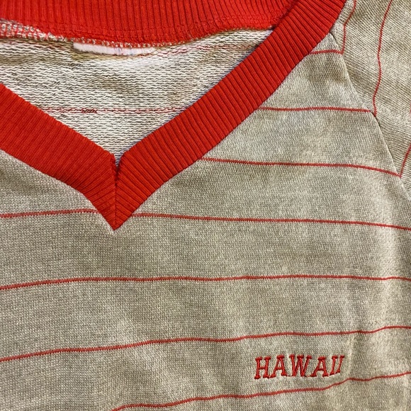 Vintage 70’s Champion Sweater Hawaii stripe S M V Neck 100% Authentic - Picture 2 of 6